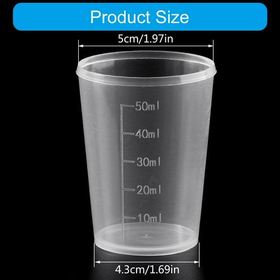 UNTERING Measuring Cup 10PCS 50ml Measuring Cups Plastic Mixing Cup Labs Use for Liquid Paint Epoxy Resin Mixing Handmade Art Crafts Supplies