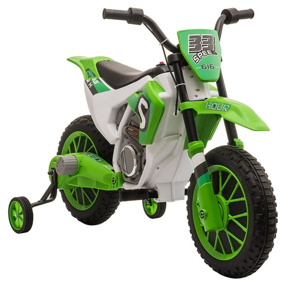 Aosom 12V Kids Motorcycle Dirt Bike Electric Ride-On Toy Off Road, Green