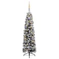 thumbnail image 1 of vidaXL Slim Artificial Pre-lit Christmas Tree with Ball Set Green 180 cm, 1 of 5