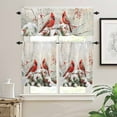 thumbnail image 2 of Christmas Reindeer Curtain Valances Set Snowflake Red Plaid Kitchen Curtains 24&nbsp;inch Length Rod Pocket Valance and Tiers 3 Piece Set Small Bedroom Bathroom Laundry Decor, 2 of 7