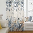 thumbnail image 5 of Blue Eucalyptus Coastal Sheer Curtains 54 Inches Long, Beach Starfish Shell Nautical Rustic Light Filering Curtains, Breathable Simi Curtain Privacy Drapes for Kitchen Bathroom Small Window Treatment, 5 of 9