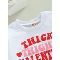 thumbnail image 5 of Suealasg Little Girls Valentine's Day Clothes 6M 1T 2T 3T 4T Kids Girls Long Sleeve Letter Print Sweatshirt  +Heart/Flower Flare Pants 2 Piece Toddler Girls Spring Valentine-themed Outfits, 5 of 9