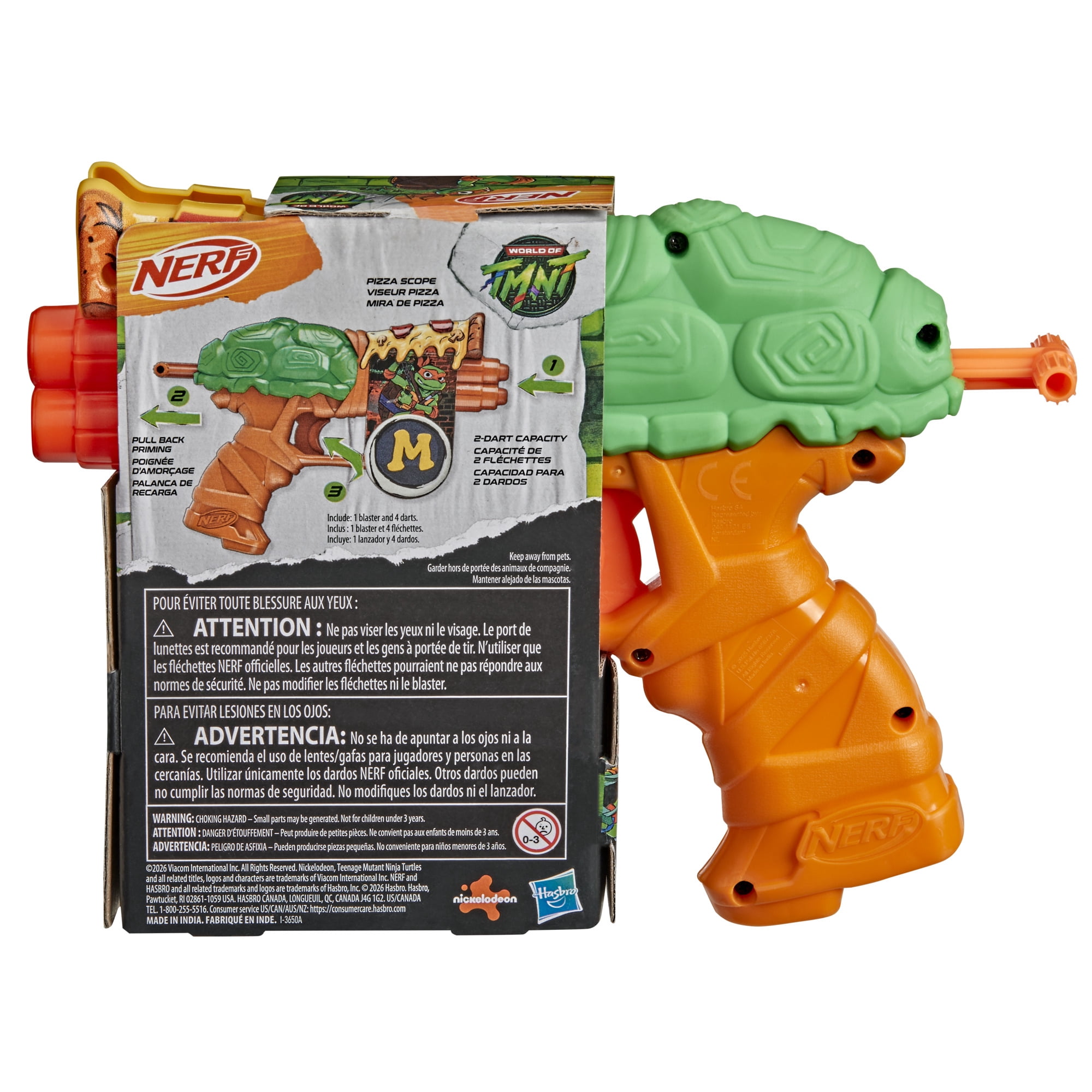 Nerf Teenage Mutant Ninja Turtles Michelangelo Blaster, 4 Nerf
