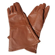 Leather Gauntlet Gloves TOBACCO BROWN LARGE