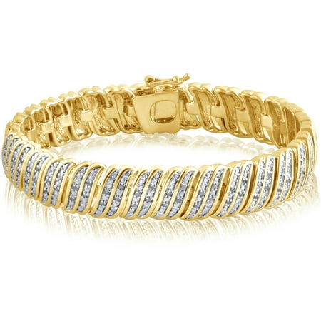 1.00 Carat T.W. Diamond Gold-Tone over Brass Fashion Bracelet, 7.5