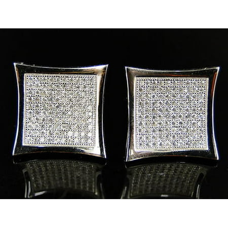 Mens Las Sterling Silver Square Kite Simulated Diamond Earrings Mens Las Sterling Silver Square Kite Simulated Diamond Earrings Studs 15mm