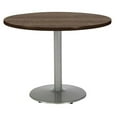 thumbnail image 2 of KFI Studios Mode 4' Round Dining Table, Studio Teak, Silver Base, 2 of 2