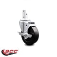 thumbnail image 2 of 4 Inch Soft Rubber Wheel Swivel 3/4 Inch Square Stem Caster with Brake SCC, 2 of 2