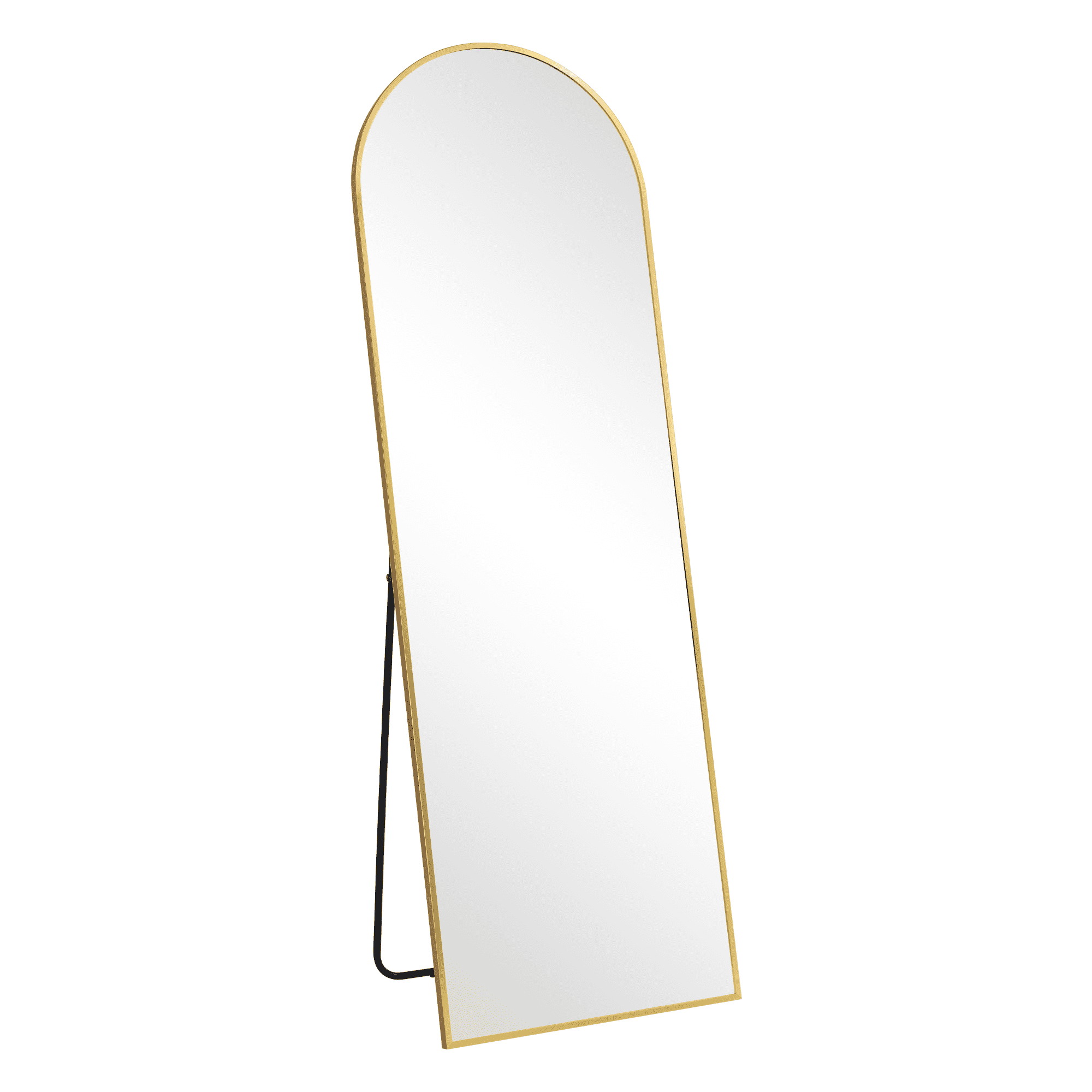MAYEERTY 64x21 inch Gold Arched Wall Mirror - Slim Aluminum Alloy Frame with Rounded Corners, Hanging Mirror for Entryway/Bedroom/Bathroom