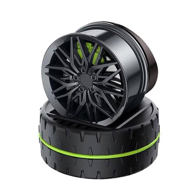 Solar-Powered Eco-Friendly Car Ornament with Aromatherapy, Tire Design, Auto-Rotating in Sunlight, Energy-Saving & Odor-Removing for Comfortable Drive