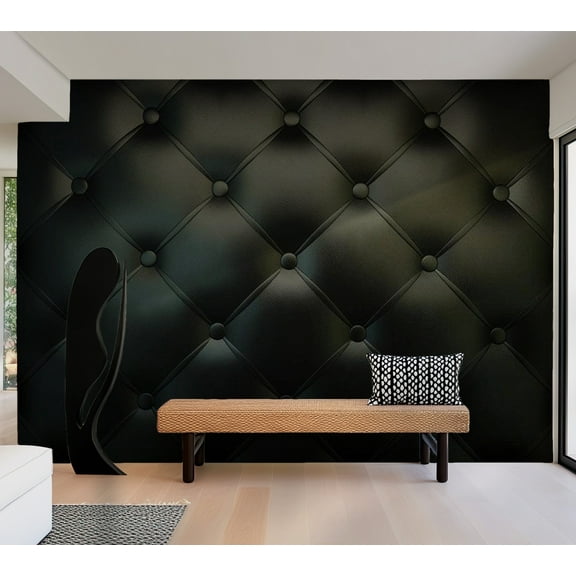 Tiptophomedecor Background & Patterns Wallpaper Wall Mural - Black Chesterfield Pattern Big