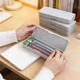 thumbnail image 7 of Crayon Boxs with Snap Tight, Stackable Plastic Pencils Box, Large Capacity Office Supply Storage Organizer, Solid Color & Simple Plastic Pencil Case, 7 of 7