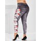 thumbnail image 4 of 3D Imprimir Santa Claus de Navidad del copo de nieve más el tamaño de Jeggings Rosegal Leggings de talla grande, 4 of 5