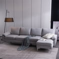 thumbnail image 3 of Resenkos L-Shaped Modular Sectional Sofa Couch with Reversible Chaise in Light Gray, 3 of 10