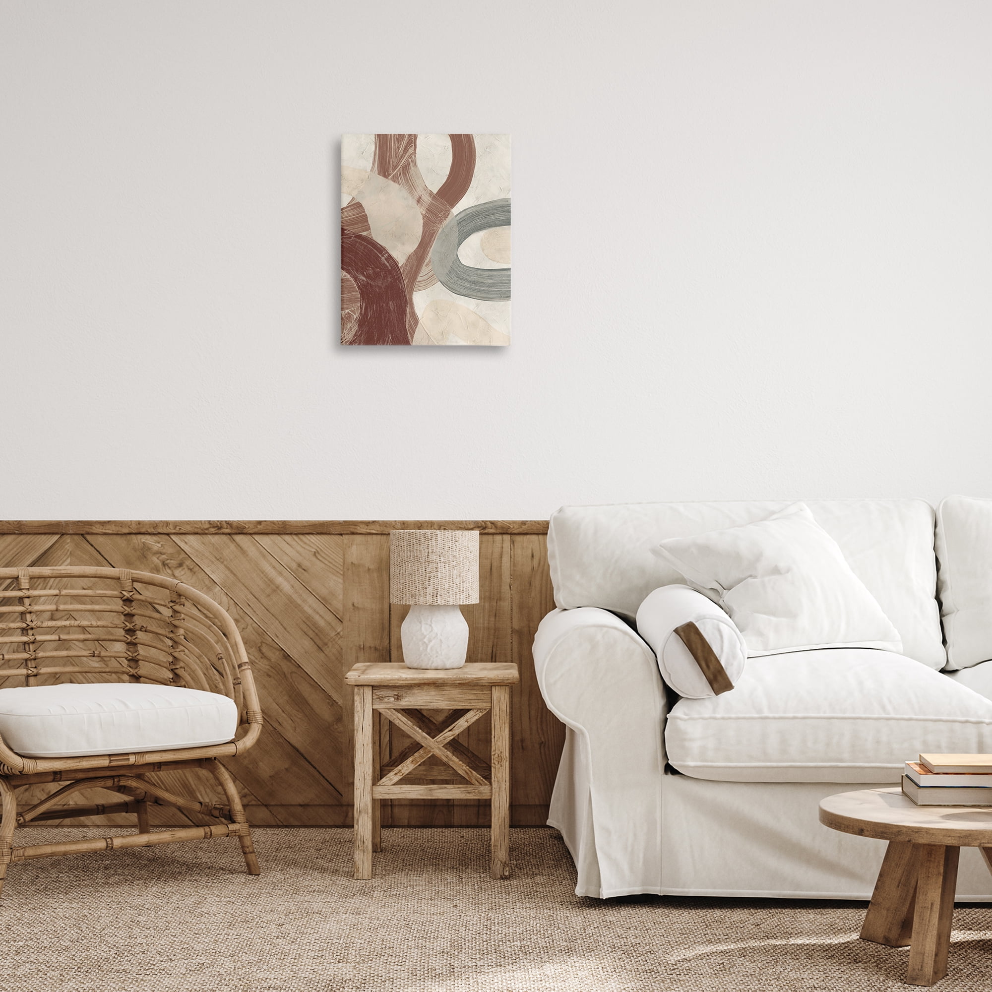 Stupell Industries Neutral Shapes Expression Abstract Painting Gallery Wrapped Canvas Art Print Wall Art, 16 x 20