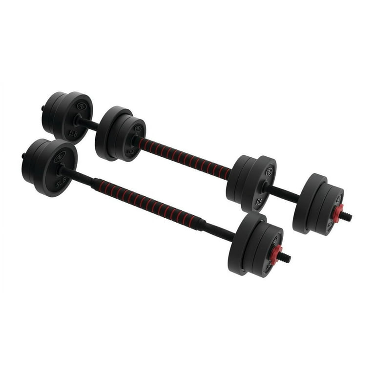 Athletic Works 45LB 5 in 1 Adjustable Dumbbell Set Fitness Exercises for Home Gym Black