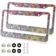 thumbnail image 2 of Coolnut Mandala License Plate Frames 2 Pack, Waterproof Aluminum Alloy Car Tag Holder 2 Holes License Plate Covers with Screw Caps Auto Accessories, 2 of 7