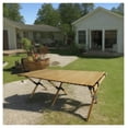 thumbnail image 4 of Foldable Wooden Table, Portable Patio Dining Table - Natural Beech Wood, Indoor/Outdoor, Roll-Up Design, 110 LBS Capacity, Camping & Home Use, 4 of 8
