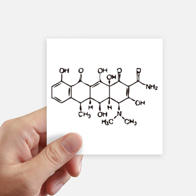 Estructura atómica molecular y quimica organica Pegatinas de pared cuadrado de 10 cm maleta portatil Motobike Decal 8pcs