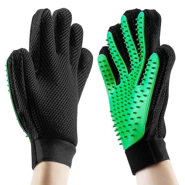 Guantes de aseo para mascotas mejorados, guantes para cepillos para gatos para una caída suave - Manoplas eficientes para quitar el pelo de mascotas - Guantes para lavar perros para pelo lar