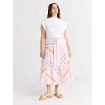 thumbnail image 3 of Free Assembly Women's and Women's Plus Size Belted Button Front Cotton Midi Skirt, XS-4X, 3 of 6