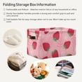 thumbnail image 6 of Strawberries Leaves and Flowers Storage Basket, Durable Canvas Organizer With Handles Large Collapsible Storage Bins Boxes for Home Office - 1 Pack Home Decor, 6 of 7