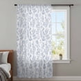 thumbnail image 3 of Light Blue Dandelion Semi Sheer Curtains Drapes for Living Room,Bedroom,French Doors Window 108 Inches Long,Spring Flowers Modern Minimalist Rod Pocket Chiffon Curtain Drapery Voile Draperies Panel, 3 of 8
