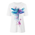 thumbnail image 4 of Camisetas de Manga Corta para las Mujeres Impresas Cuello Redondo Camiseta Casual, Camisetas Casuales de Mujer, 4 of 6