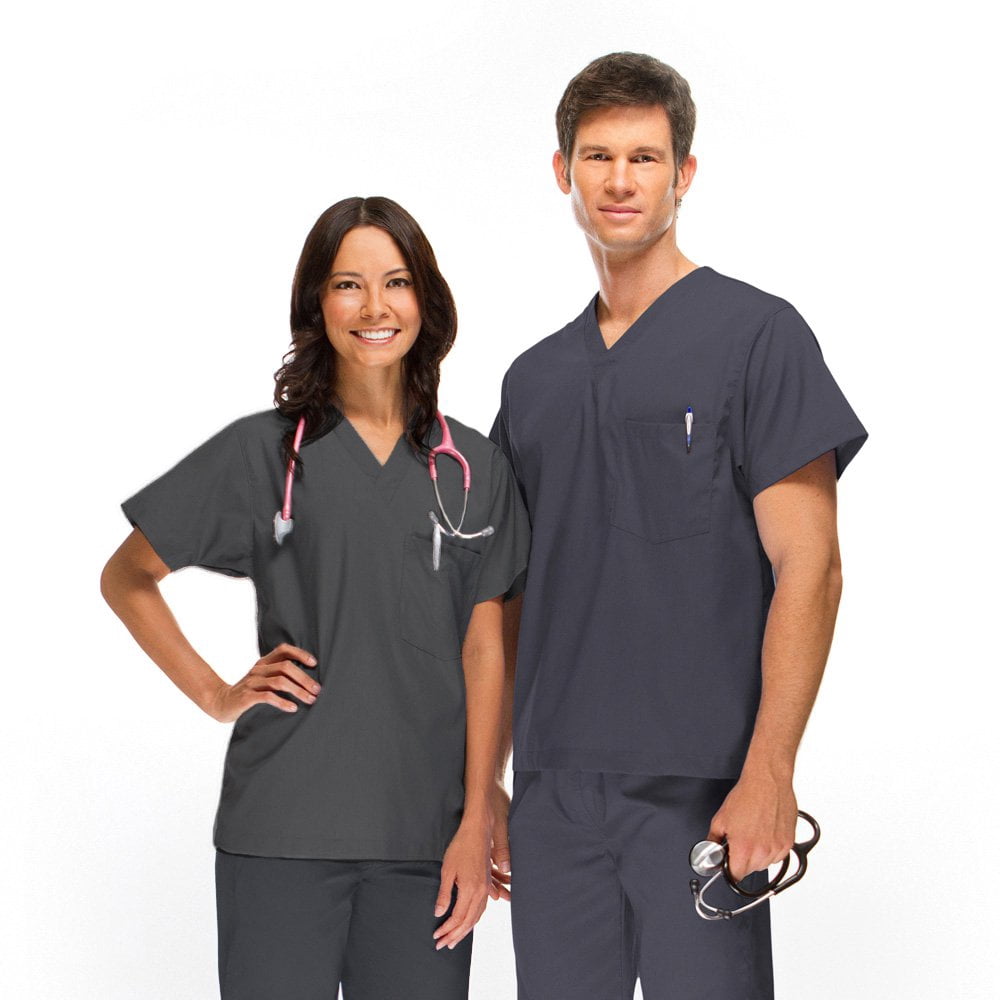 allheart Unisex V-Neck Solid Scrub Top 