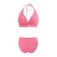 thumbnail image 3 of Sngxgn Women Two Piece Bathing Suits Push up Bikini Set Halter Swimsuit Vintage Swimwear(Pink,XL), 3 of 5