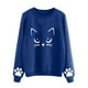 thumbnail image 1 of Gibobby Mujeres sudadera con capucha Suéteres de para mujer Suéter de cuello redondo con estampado de informal Suéter suelto de manga larga con cuello redondo Blusa informal （Azul， XXXL), 1 of 4
