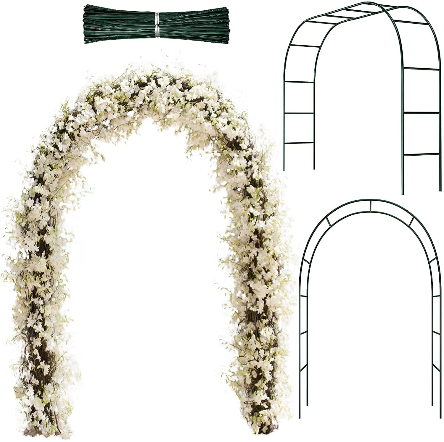 Metal Garden Arbor Wedding Arch 76.8 inch H x 90.5 inch W 94.5 inch H x 55 inch 