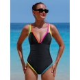 thumbnail image 4 of Traje de baño popvil de una pieza para mujer con control de barriga, 4 of 7