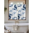 thumbnail image 7 of Kitchen Curtains 45 Inches length, Marble Window Treatment Curtain Drapes, Blue Abstract Neutral Textured Modern Watercolor Lightweight Window Panels for Living Room Bedroom, 52"x45", 2 Panels, 7 of 7