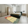 thumbnail image 5 of Ahgly Company Machine Washable Indoor Square Abstract Mustard Yellow Area Rugs, 5' Square, 5 of 7