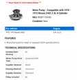 thumbnail image 2 of Water Pump - Compatible with 1970 - 1973 Nissan 240Z 2.4L 6-Cylinder 1971 1972, 2 of 2