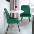 thumbnail image 3 of Homebeez Modern Velvet Upholstered Accent Dining Chair Set of 2 for Dining Room, Vanity Chairs Corner Side Armless Chair, Furniture Sets for Kitchen, Green, 3 of 6