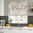 thumbnail image 4 of 2 Pack Valances for Window, Orange Grey Botanical Short Curtains for Kitchen Bedroom Living Room, Rustic Country Spring Floral Summer Leaf Small Window Treatment Valance Drapes 42 x 18 Inch, 4 of 8