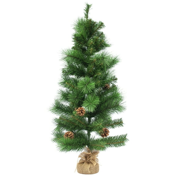 Northlight Mixed Pine and Pine Cones Artificial Christmas Tree in Jute Base - 39"