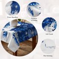 thumbnail image 5 of Navy Blue Christmas Table Cloth Waterproof Tablecloths, Snowman Xmas Snowflake Ball Winter Tablecloth Dining Table Cover for Kitchen Party Tabletop Outdoor, Rectangle Tablecloth 60x120 Inch, 5 of 9