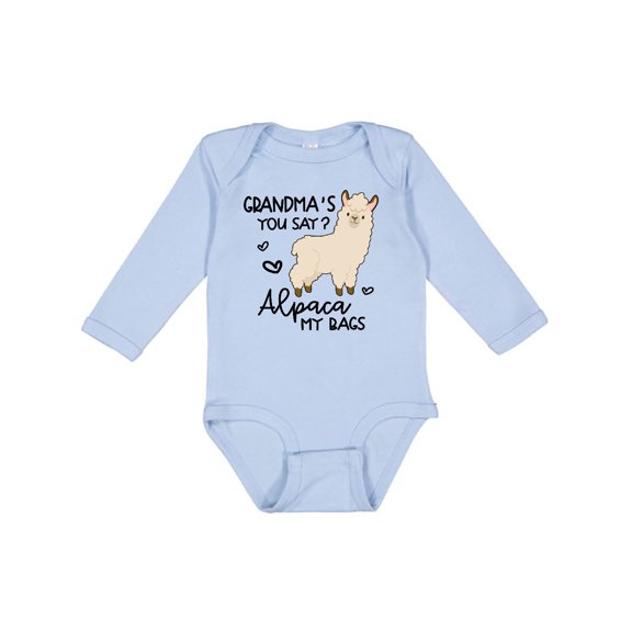 Inktastic Grandma's You Say Alpaca My Bags Boys or Girls Long Sleeve Baby Bodysuit