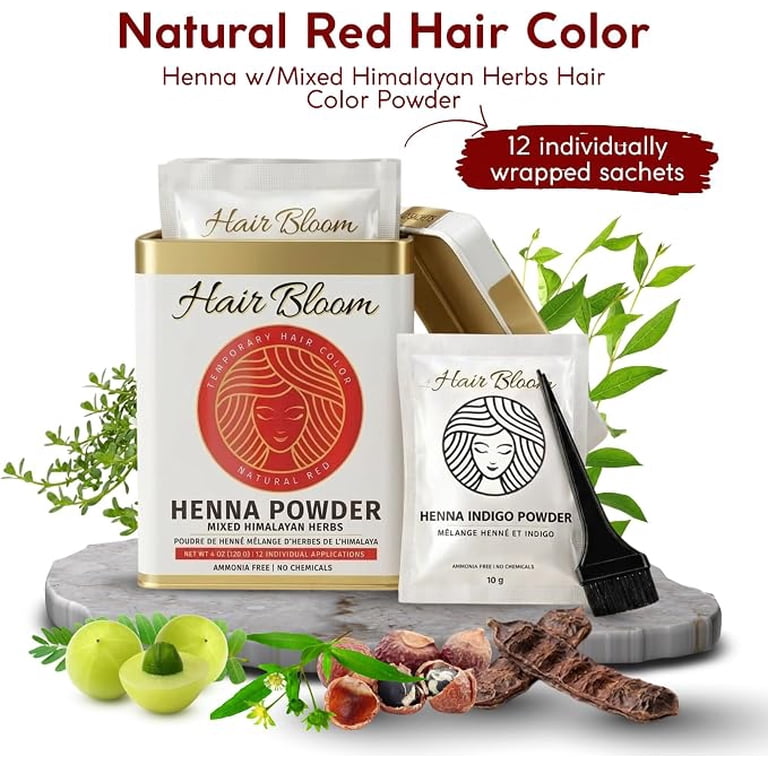 Pride Of India Natural Red Hair Color- Henna Mixed Himalayan Herbs