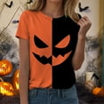 thumbnail image 3 of T-shirt à Manches Courtes pour Femmes avec Imprimé Graphique d'Halloween, Col Rond Décontracté, Design Amusant, Haut Confortable pour Fête et Usage Quotidien, T-Shirts d'Été pour Femmes, Chandails Actifs à Manches Longues pour Femmes, pour Femmes Long, 3 of 6