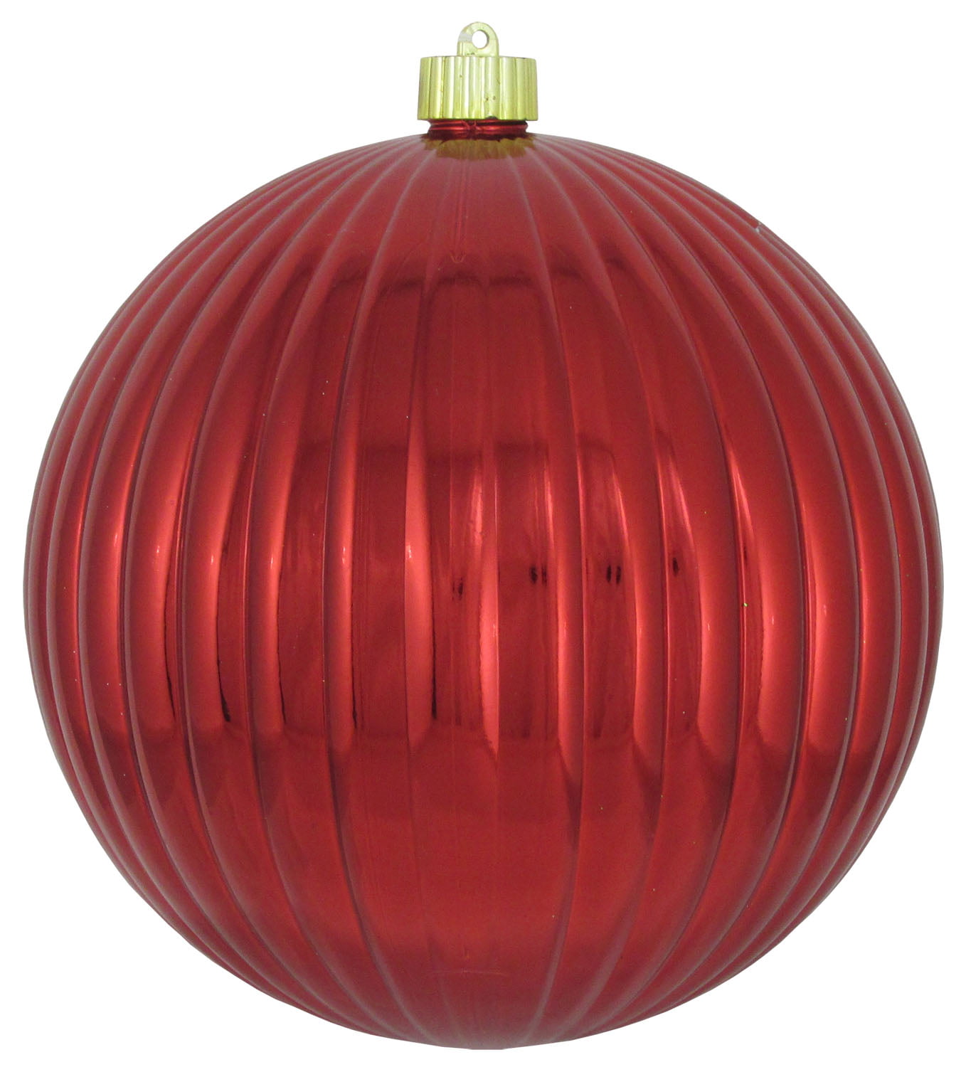 Christmas by Krebs Large Christmas Ornaments Ripple Ball Shiny Red 8 ...
