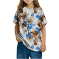 thumbnail image 2 of HAOTAGS Boys Girls Graphic Print T-shirts Trendy Short Sleeve Round Neck Tee Tops Multicolor Size 7 Years, 2 of 6