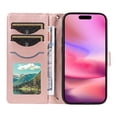 thumbnail image 5 of Allytechgroup iPhone 16 Case Wallet, Premium PU Leather Cards Slots Hand Wrist Shoulder Strap Flip Cover Stand Protective Phone Case for Apple iPhone 16, Rosegold, 5 of 7