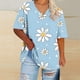 thumbnail image 4 of Camisetas de Verano de las Mujeres de Manga Corta con Cuello en V de Gran Tamaño Camiseta Deportiva Sólida, Base Cómoda Casual, 4 of 4