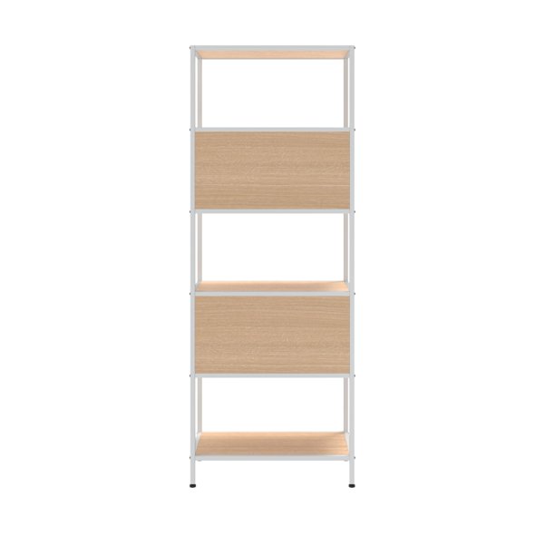 Librero TRAZO 64 h172 Blanco Semi mate-Roble PEME DOMUS TRAZO/Librero