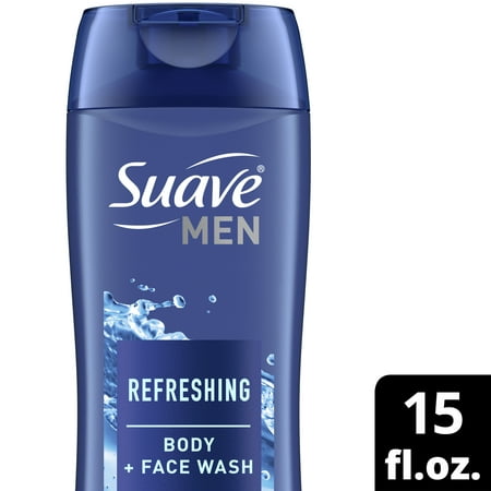 Suave Men Liquid Body Wash & Shower Gel Refresh Fragrance, 15 oz