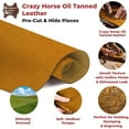 thumbnail image 4 of ELW Crazy Horse Leather 5-6 OZ 2-2.4mm  Tobacco Brown  Pre-Cut 8"x12" 2PCS  Full Grain Cowhide Handmade Leather for DIY, Crafts, Sheaths, Sewing, Workshop, 4 of 9